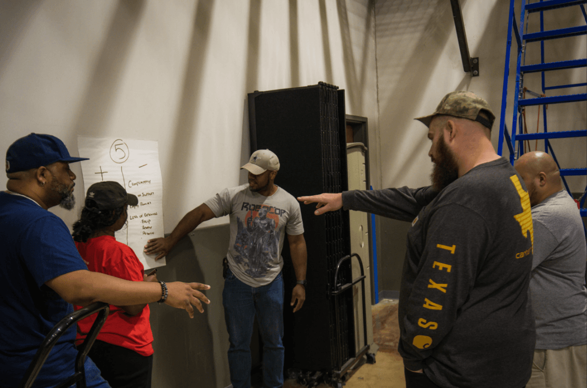 Hands-on training around equipment on the shop floor
